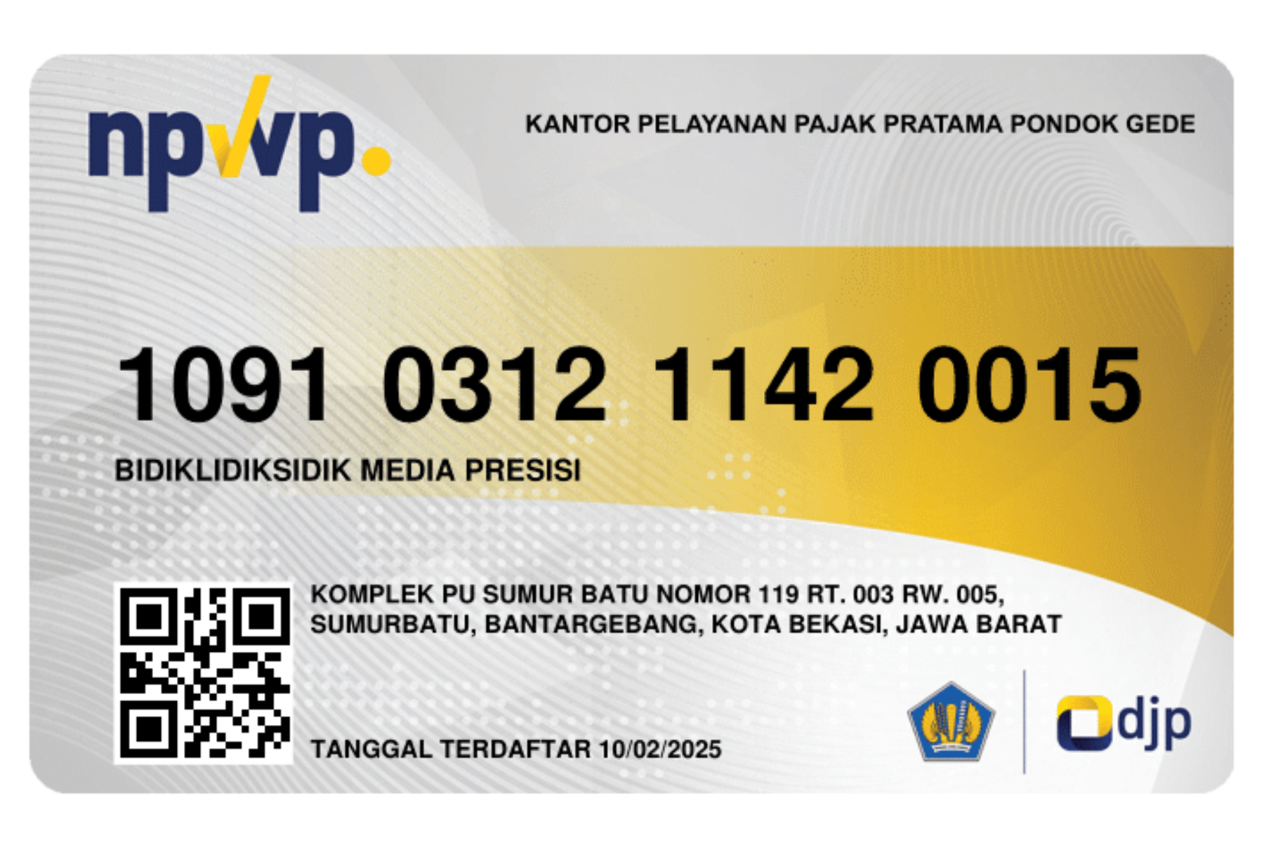 NPWP PT. BIDIKLIDIKSIDIK MEDIA PRESISI