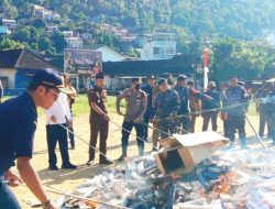 Lanal Tarempa Musnahkan 2,5 Juta Batang Rokok Ilegal, Selamatkan Negara dari Potensi Kerugian Miliaran Rupiah