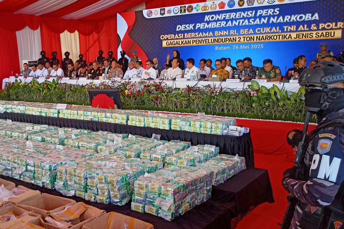 Indonesia Catat Rekor Penangkapan 2 Ton Sabu di Laut Kepri, Operasi Gabungan Besar Tekuk Sindikat Internasional