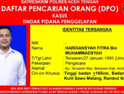 Hardiansyah Fitra Resmi Jadi DPO Kasus Dugaan Penggelapan, Satreskrim Polres Aceh Tengah Imbau Masyarakat Bantu Pelacakan