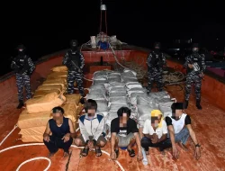 TNI AL Gagalkan Penyelundupan 1,9 Ton Narkotika di Perairan Karimun: 4 WNA Positif Konsumsi Zat Terlarang