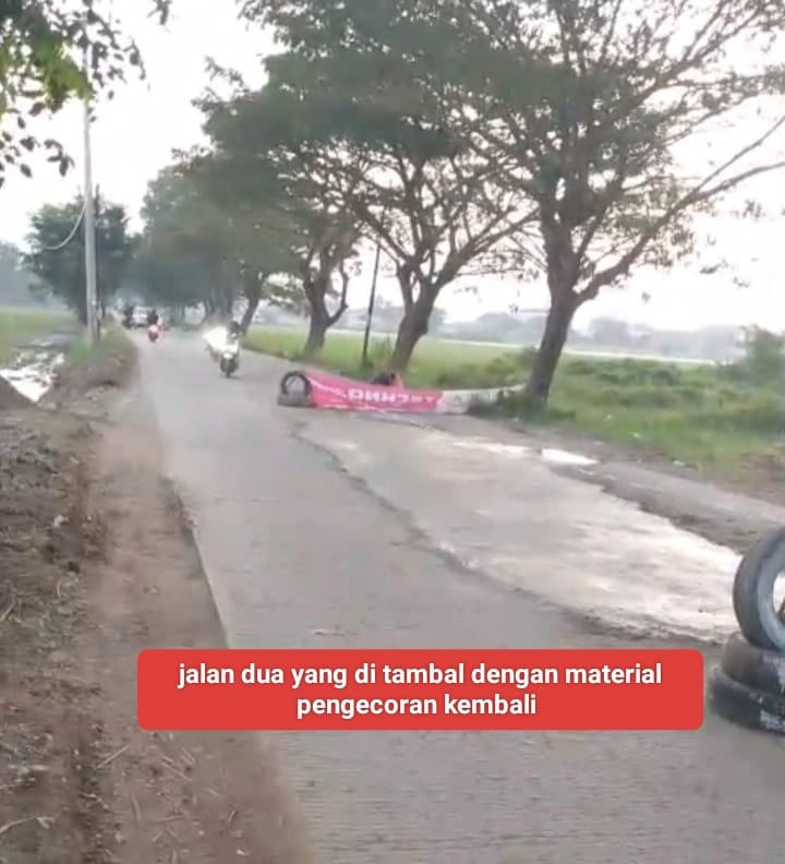Perbaikan Jalan Dua (JADU) Pamanukan Dilakukan Secara Swadaya oleh H. Nasikin