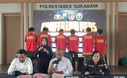 Polrestabes Surabaya Tangkap 6 Anggota Kelompok Silat atas Dugaan Pengeroyokan Sadis di Jalan Raya Menganti
