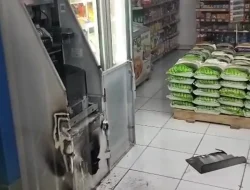 PEMBONGKARAN ATM DI MINIMARKET SAWANGAN, PELAKU DIDUGA MASUK MELALUI PLAFON SAAT DINI HARI
