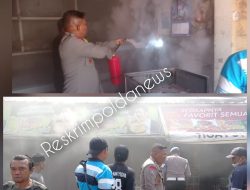 Polsek Losarang Gercep Lakukan Pemadam Api di Kios Pasar Tradisional Krimun