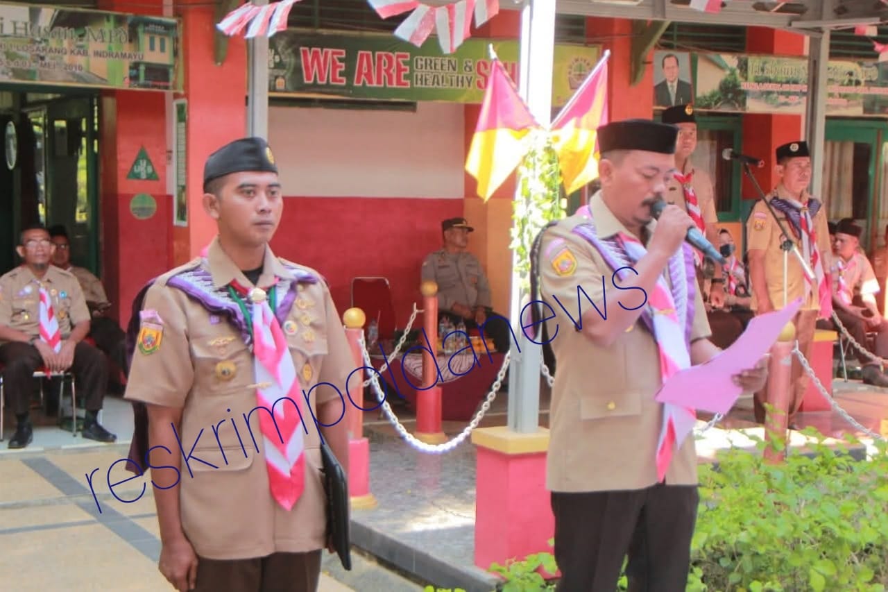 Peringati Hari Pramuka ke-64, Kwartir Ranting Losarang Gelar Upacara Penuh Khidmat