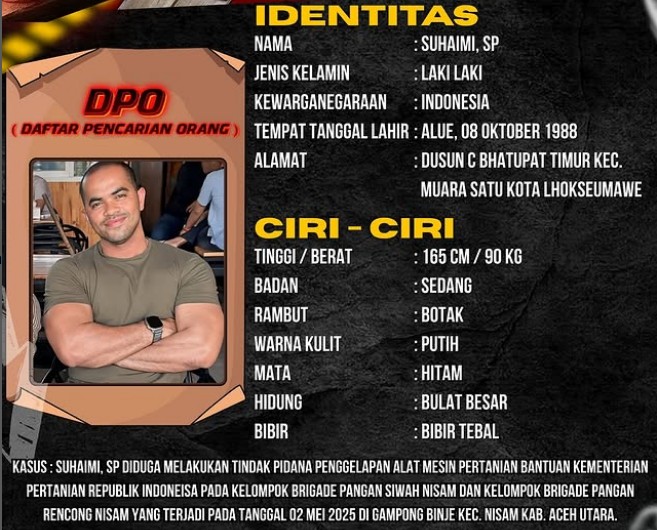 Polisi Terbitkan DPO Suhaimi, SP Terkait Dugaan Penggelapan Alat Mesin Pertanian Bantuan Kementan