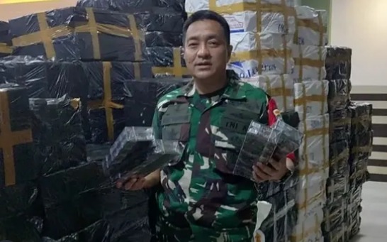 Intelijen Kodim 0605/Subang Gagalkan Penyelundupan Ratusan Ribu Bungkus Rokok Tanpa Cukai di Tol Cilameri