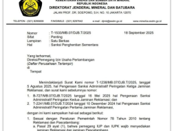 190 Perusahaan Tambang Disanksi, 10 di Antaranya Beroperasi di Jambi