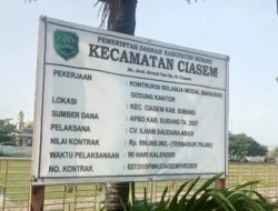 Dugaan Gratifikasi Proyek Kantor Kecamatan Ciasem, Camat Eza Diduga Terima Rp100 Juta dari Kontraktor