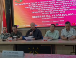 KEJARI KOTA BANDUNG SETOR UANG HASIL KORUPSI RP15 MILIAR KE KAS NEGARA, TERKAIT KASUS PT ENM DAN PT SDI