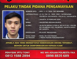 Polresta Yogyakarta Tetapkan Valentino Reivan Wijaya sebagai DPO Kasus Dugaan Penganiayaan