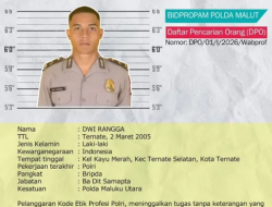 Polda Maluku Utara Tetapkan Bripda Dwi Rangga sebagai DPO atas Dugaan Disersi