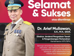 Ucapan Selamat atas Amanah Baru Direktur Jenderal Pengadaan Tanah dan Pengembangan Pertanahan Kementerian ATR/BPN