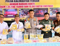 Polres Lamandau Ungkap Penyelundupan Narkotika Lintas Provinsi, Sita 35,1 Kg Sabu dan Ribuan Ekstasi