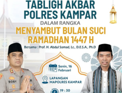 Polres Kampar Gelar Tabligh Akbar Sambut Bulan Suci Ramadhan 1447 Hijriah