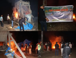 Polres Sawahlunto Pimpin Operasi Penertiban Tambang Emas Ilegal di Sungai Ombilin, Fasilitas Penambangan Liar Dimusnahkan