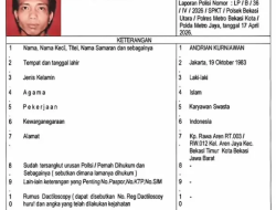 DPO Polsek Bekasi Utara Terbitkan, Andrian Kurniawan Diminta Segera Menyerahkan Diri